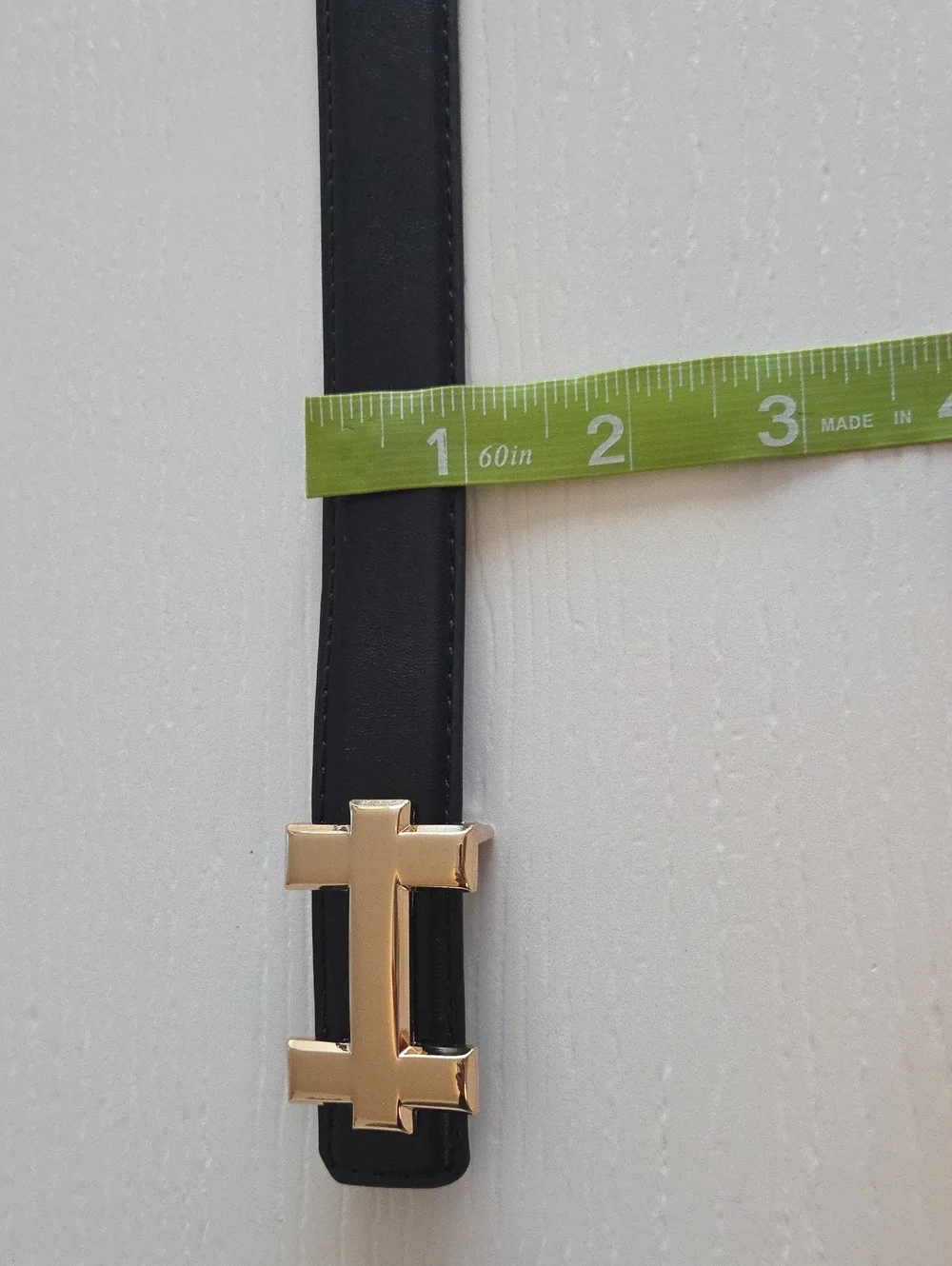 Black Belt With Gold H Buckle